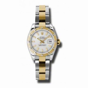 Rolex Datejust White Dial Two Tone Diamond 26 MM Ladies Watch 179313WSO
