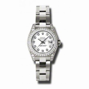 Rolex Lady Datejust White Diamond Dial 18k White Gold Diamond Case and Bezel Oyster Bracelet Watch 179159WDO