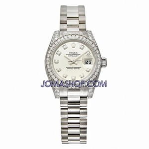 Rolex Lady-Datejust 26 White Dial 18K White Gold President Automatic Ladies Watch 179159WDP