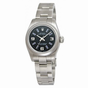 Rolex No Date Black Arabic Blue index Dial Oyster Bracelet Ladies Watch 176200BKABLSO