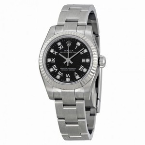 Rolex Lady Oyster Perpetual Black Dial Fluted Bezel Ladies Watch 176234BKRDO