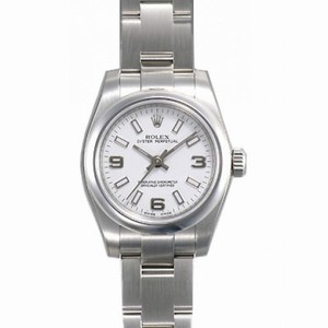 Rolex White Index Dial Stainless Steel Oyster Bracelet Automatic Ladies Watch 176200WASO