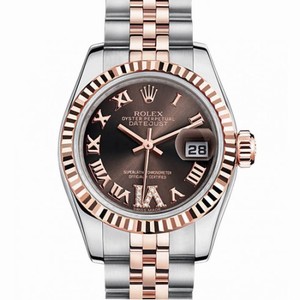 Rolex Lady-Datejust Chrocolate Diamond Dial Steel and 18K Everose Gold Automatic Watch 179171CHRDJ