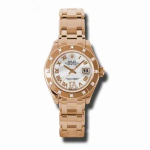 Rolex Datejust Mother of Pearl Roman Diamond Dial 18kt Pink Gold Ladies Watch 80315MRDPM