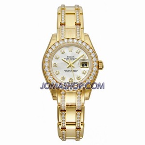 Rolex Masterpiece Mother of Pearl Diamond Dial and Bezel Diamond Pearl Master 18k Yellow Gold Bracelet Ladies Watch 80298.74948MDDO