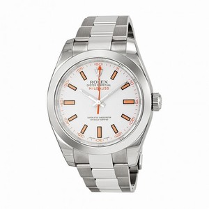 Rolex Milgauss White Index Dial Domed Bezel Oyster Bracelet Men's Watch 116400WSO