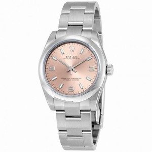 Rolex No Date Pink Arabic and Stick Dial Stainless Steel Oyster Bracelet Watch 177200PASO