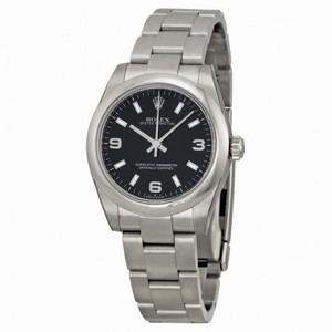 Rolex No Date Black Index Dial Domed Bezel Oyster Bracelet Unisex Watch 177200BKSO