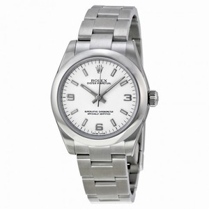 Rolex No Date White Arabic and Stick Dial Stainless Steel Oyster Bracelet Watch 177200WASO