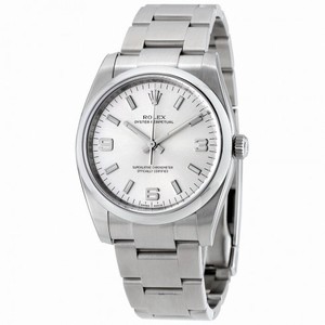 Rolex Oyster Perpetual 34 Silver Dial Stainless Steel Rolex Oyster Automatic Men's Watch 114200SASO