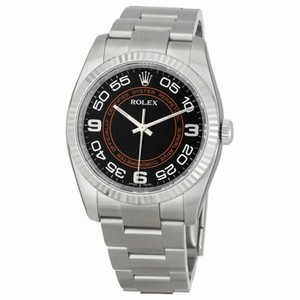 Rolex Oyster Perpetual 36 mm Black Concnetric Dial Stainless Steel Rolex Oyster Automatic Men's Watch 116034BKOCAO