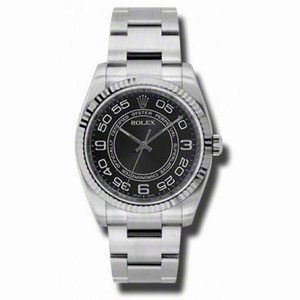 Rolex Oyster Perpetual 36 mm Black Concnetric Dial Stainless Steel Rolex Oyster Automatic Men's Watch 116034BKCAO