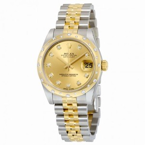 Rolex Oyster Perpetual Automatic Champagne Dial Steel and 18kt Yellow Gold Ladies Watch 178343CDJ