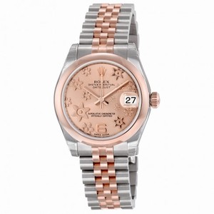 Rolex Datejust Lady 31 Pink Raised Floral Motif Dial Stainless Steel and 18K Everose Gold Rolex Jubilee Automatic  Watch 178241PFAJ