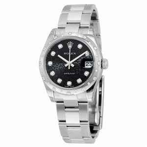 Rolex Oyster Perpetual Datejust 31 Black Jubilee Diamond Dial Steel and 18K White Gold Ladies Automatic Watch 178344BKJDO
