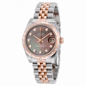 Rolex Oyster Perpetual Datejust 31 Black Mother of Pearl Dial Diamond Steel and 18K Everose Gold Ladies Automatic Watch