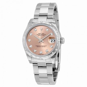 Rolex Oyster Perpetual Datejust 31 Pink Diamond Dial Steel and 18K White Gold Ladies Automatic Watch 178344PDO