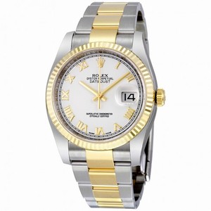 Rolex Oyster Perpetual Datejust 36 Automatic White Dial Stainless Steel and 18kt Yellow Gold Rolex Oyster Men's Watch 116233WRO