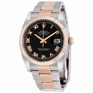 Rolex Datejust Black Dial Stainless Steel and 18K Rose Gold Automatic Men's Watch 116231BKRO