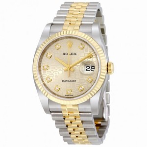 Rolex Datejust Silver Jubilee Diamond Dial Jubilee Bracelet Fluted Bezel Two Tone Men's Watch 116233SJDJ