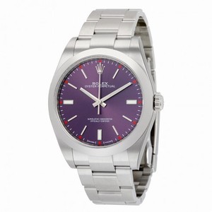 Rolex Oyster Perpetual Red Grape Dial Stainless Steel Men's Watch 114300RGSO