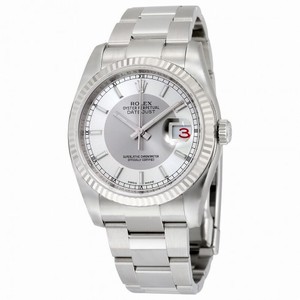 Rolex Oyster Prepetual 36 Automatic Silver Rhodium Dial Men's 18kt White Gold Ladies Watch 116234SRSO
