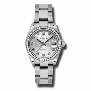 Rolex Silver Jubilee Diamond Dial 18kt White Gold Diamond Bezel Ladies Watch 178384SJDO