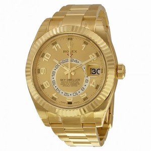 Rolex Sky Dweller Champagne Dial GMT 18kt Yellow Gold Men's Watch 326938CAO
