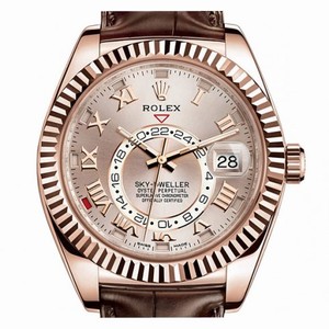 Rolex Sky-Dweller Sundust Dial 18K Everose Gold Automatic Men's Watch 326135SNRL