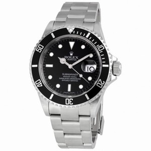Rolex Submariner Black Index Dial Oyster Bracelet Stainless Steel Men's Watch 16610BKSO