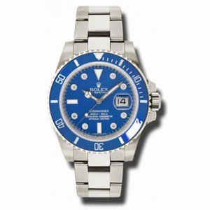 Rolex Submariner Gold Blue Automatic 18kt White Gold Oyster Men's Watch 116619BLDO