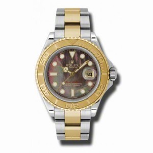 Rolex Yacht Master Dark Mother of Pearl Dial Stainless Steel 18kt Yellow Gold Oyster Men's Watch 16623BKMSO