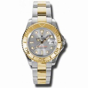 Rolex Yacht Master Grey Dial Automatic Yellow Gold Stainless Steel Oysterlock Men's Watch 168623