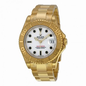 Rolex Yacht Master White Dial Automatic 18K Yellow Gold Bracelet Men's Watch 168628