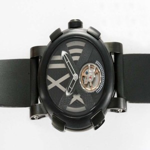 Romain Jerome Ceramic variations TO.T.BBBBB.00.BB Black Rubber Strap 46mm Black Dial Watch