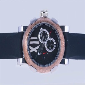 Romain Jerome Chronographes CH.T.OXY3.BBBB.00.BB Black Dial Black Rubber Strap Round Watch