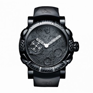 Romain Jerome Moon Dust Black Mood Black Dial Rubber Strap Men's Watch MB.FB.BBBB.00