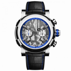 Romain Jerome Steampunk Limited Edition "Heat" Skeleton Dial Black Rubber Men's Watch RJ.T.CH.SP.005.05