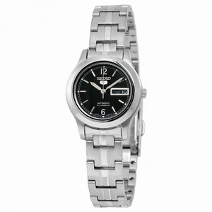 Seiko 5 Automatic Black Dial Stainless Steel Ladies Watch SYMD99