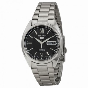 Seiko 5 Automatic Blkack Dial Stainless Steel Men's Watch SNKH45