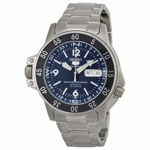 Seiko 5 Dark Blue Dial Stainless Steel Compass Automatic Men's Watch SKZ209J1
