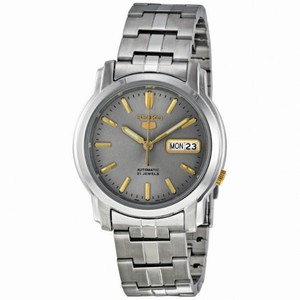 Seiko 5 Automatic Grey Dial Link Bracelet Men's Watch SNKK67