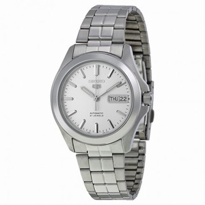 Seiko 5 Automatic Silver Dial Link Bracelet Men's Watch SNKK87