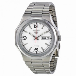 Seiko 5 Automatic White Dial Stainless Steel Men's Watch SNKK55