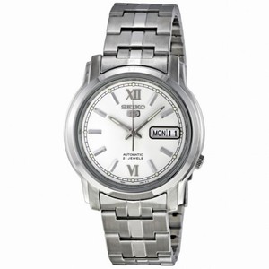 Seiko 5 Automatic White Dial Stainless Steel Men's Watch SNKK77