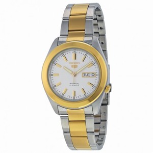 Seiko 5 Automatic White Dial Two-tone Men's Watch SNKM70