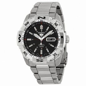 Seiko 5 Black Dial Automatic Stainless Steel Men's Watch SNZJ05J1