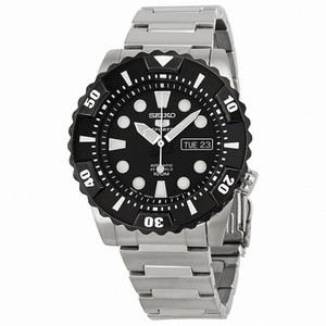 Seiko 5 Black Dial Automatic Stainless Steel Men's Watch SNZJ19J1
