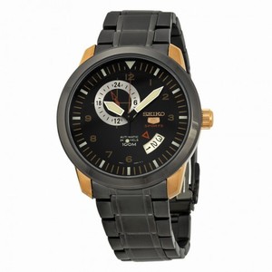 Seiko 5 Automatic  Black Dial Black IP Stainless Steel Men's Watch SSA212