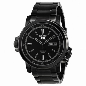 Seiko 5 Black Dial Black PVD Stainless Steel Men's Watch SNZJ67